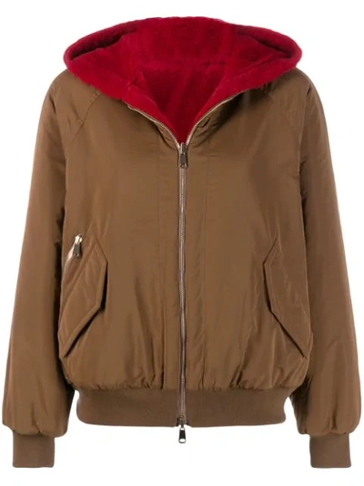 Brunello Cucinelli Reversible Hooded Jacket In Red