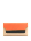 Marni Colour-block Wallet In Orange