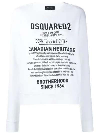 Dsquared2 Canadian Heritage Print Sweatshirt In White