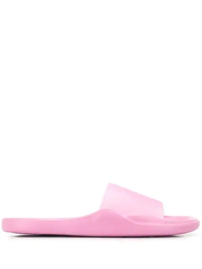 Kenzo Tiger Embossed Slides In Pink