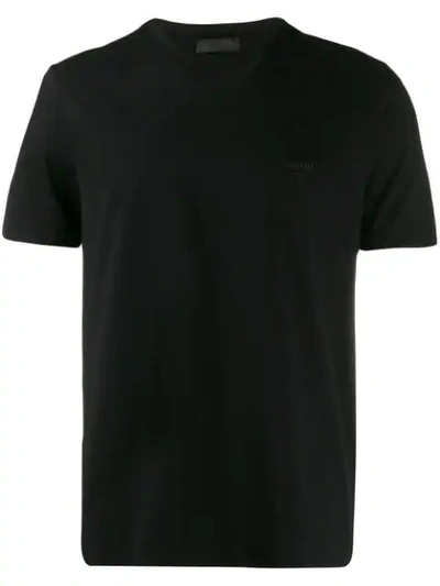 Prada V-neck T-shirt In Black