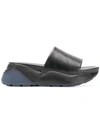 Stella Mccartney Monogram Flatform Slides In Black