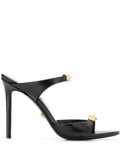 Versace Medusa Medallion Sandals In Black