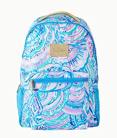 Lilly Pulitzer Bahia Backpack In Sea Glass Aqua Seeing Double