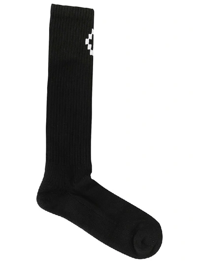Marcelo Burlon County Of Milan Cross Long Socks In Black/white