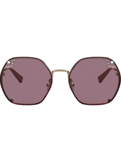Coach Rhinestone-embellished Sunglasses In Pink