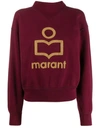 Isabel Marant Étoile Moby Textured Logo Jumper In Purple