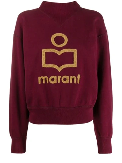Isabel Marant Étoile Moby Textured Logo Jumper In Purple