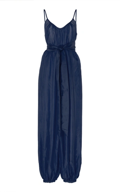 Kalita Balloon Silk Jumpsuit In Navy