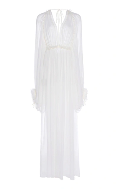 Maison Rabih Kayrouz Sheer Maxi Dress In White