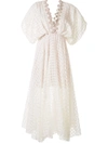 Leal Daccarett Somos Novios Patterned Silk Dress In White