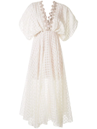 Leal Daccarett Somos Novios Patterned Silk Dress In White