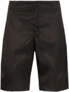 Prada Logo Plaque Bermuda Shorts In Nero