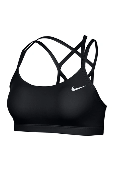 Nike Strappy Dri-fit Sports Bra In Black/white