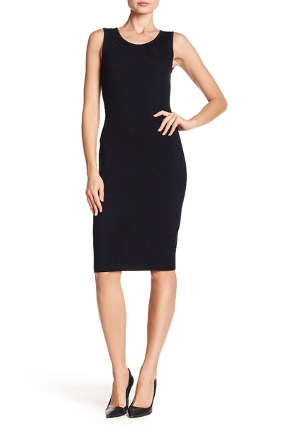 St John Santana Wool Blend Knit Sheath Dress In Black