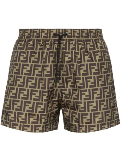 Fendi Ff Printed Swim Shorts In Multicoloured