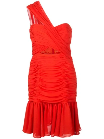 Jill Jill Stuart One-shoulder Mini Dress In Orange