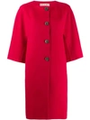 Marni Single Breasted Coat In Red