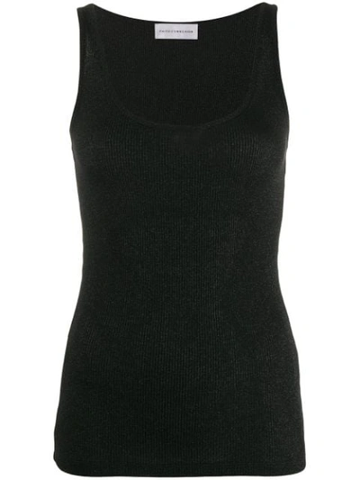 Faith Connexion Lurex Knit Tank Top In Black