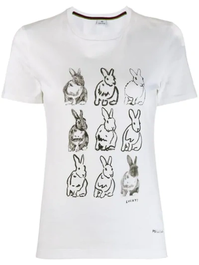 Ps By Paul Smith Rabbit Print T-shirt In White | ModeSens