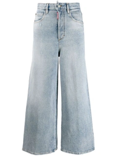 Dsquared2 Wide Leg Jeans In Blue