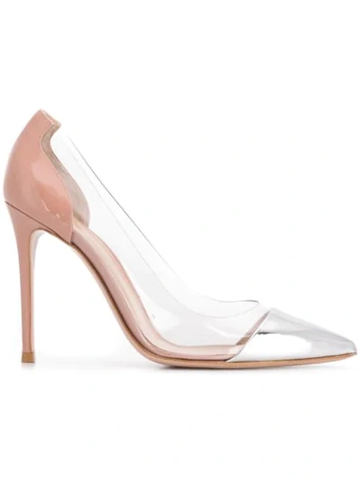 Gianvito Rossi Panelled Pointed Toe Pumps In Pink