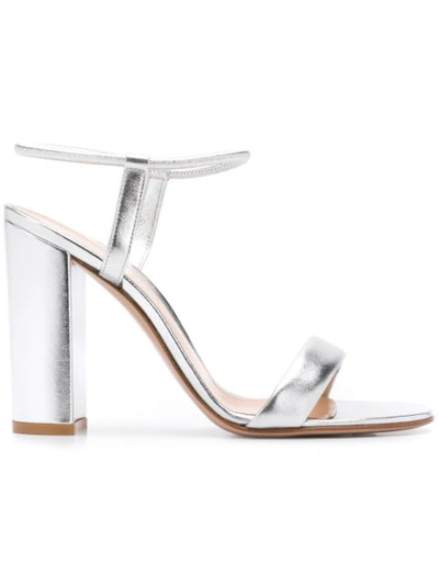 Gianvito Rossi Block Heel Sandals In Silver