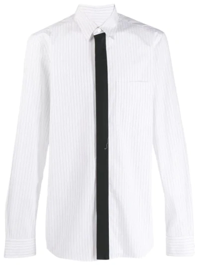 Stella Mccartney Nicholas Contrast-trim Pinstriped Shirt In Black