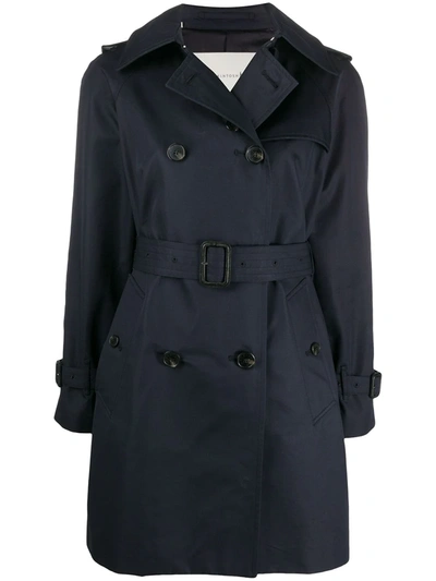 Mackintosh Muirkirk Midi Cotton Trench Coat In Blue