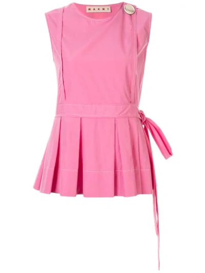 Marni Sleeveless Pleated Blouse In 00c33 Camelia