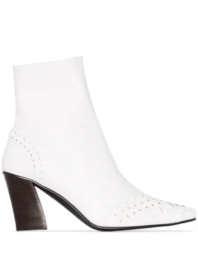 Reike Nen Woven 80mm Ankle Boots In White