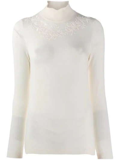 Etro Embroidered Floral Detail Jumper In 0990