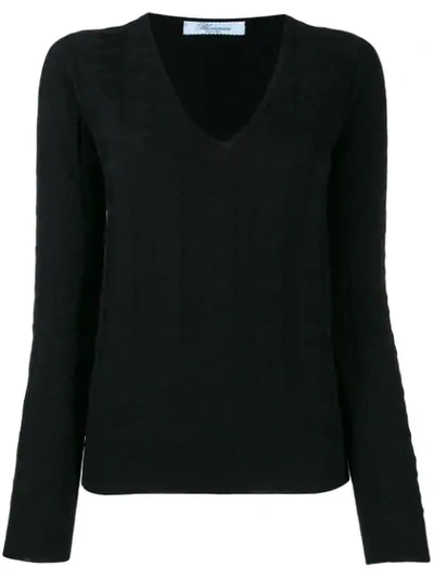 Blumarine Knitted Sweatshirt In Black