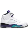 Jordan Air  5 Retro Ls Sneakers In White/new Emerald-grp Ice-blk
