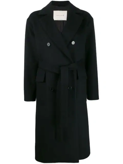 Mackintosh Laurencekirk Black Wool & Cashmere Double Breasted Coat