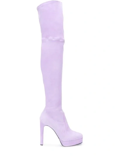 Casadei Linda Boots In 4804 Lilac Breeze 
