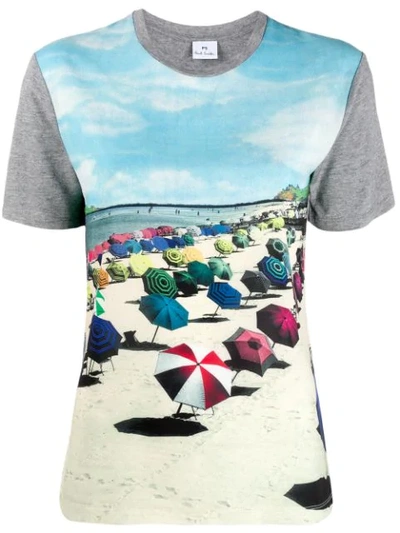 Ps By Paul Smith Beach Print T In Blue