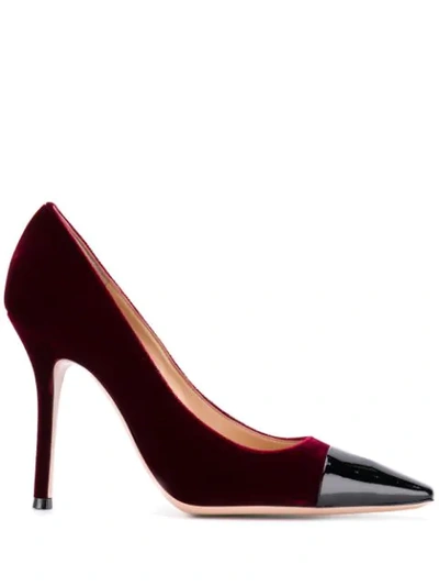 Gianvito Rossi Lucy Contrasting Toe Pumps In Red