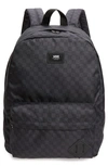 Vans Old Skool Check Backpack In Black/gray