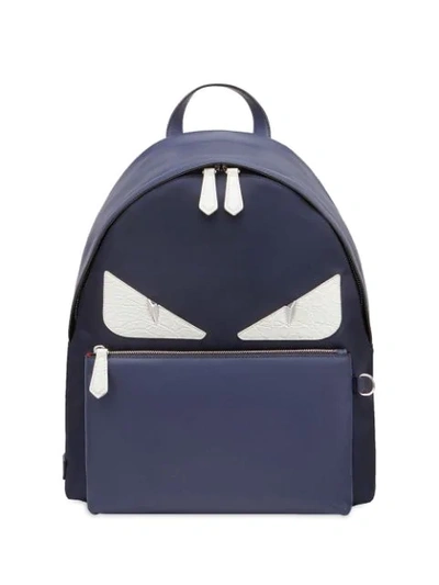 Fendi Bag Bugs Backpack In F10ez-dark Blue +milk +pal