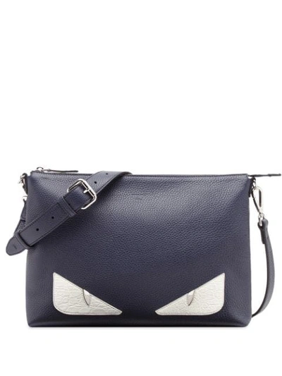 Fendi Kuriertasche Mit "bag Bugs"-design In F18av-night Blue +milk +pa