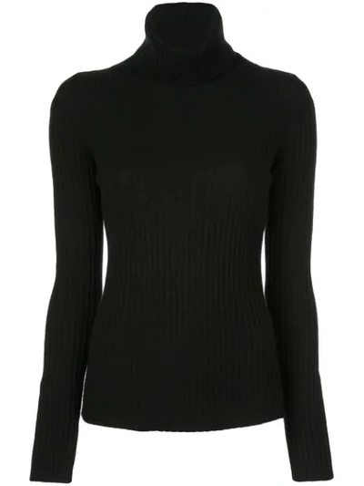 Nili Lotan Ribbed Knit Sweater In Black