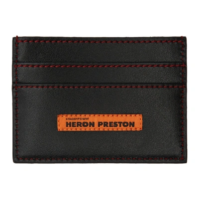 Heron Preston Logo-detailed Leather Cardholder In 1021 Blkcor