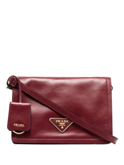 Prada Small Etiquette Shoulder Bag In Red