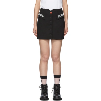 Heron Preston Buttoned Fitted Mini Skirt In Black