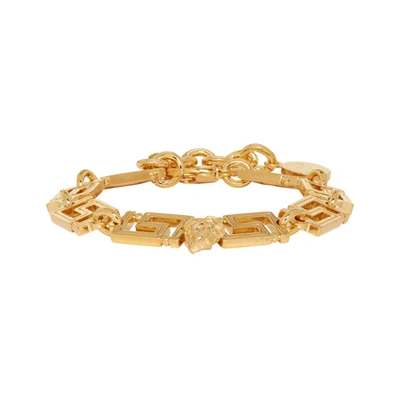Versace Greek Motif Chain Bracelet In Gold