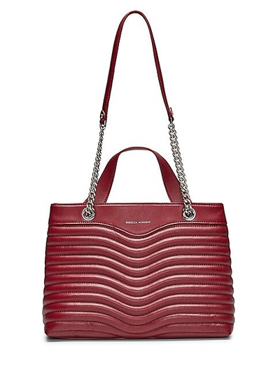 Rebecca Minkoff M.a.b. Quilted Leather Satchel In Pinot Noir