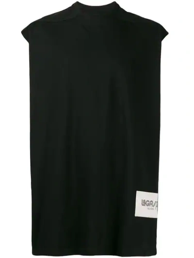 Rick Owens Oversized Sleeveless T In 0961 Black/oyster