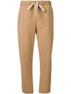 Semicouture Elasticated Waist Trousers In Brown
