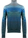 Missoni Striped Turtleneck Sweater In Sm0b8 Blu Multi